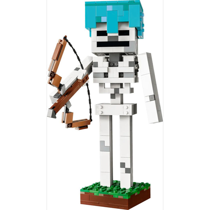 LEGO Scheletro - 21594, Action Figure Giocattolo Di Mob Con Elmo Di Diamante, Arco E Frecce, Base In Erba, Regalo 10+