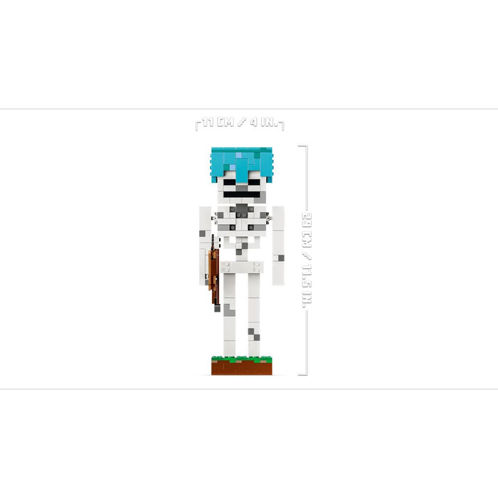 LEGO Scheletro - 21594, Action Figure Giocattolo Di Mob Con Elmo Di Diamante, Arco E Frecce, Base In Erba, Regalo 10+