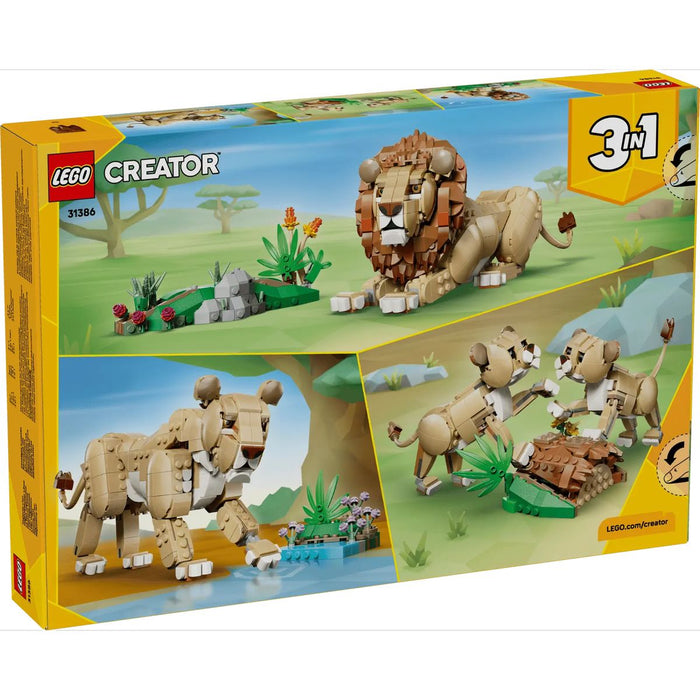 LEGO 3In1 Animali Selvatici: Leone Maestoso Giocattolo - 31386, Trasformabile In Leonessa O In 2 Cuccioli, Regalo Da 9+