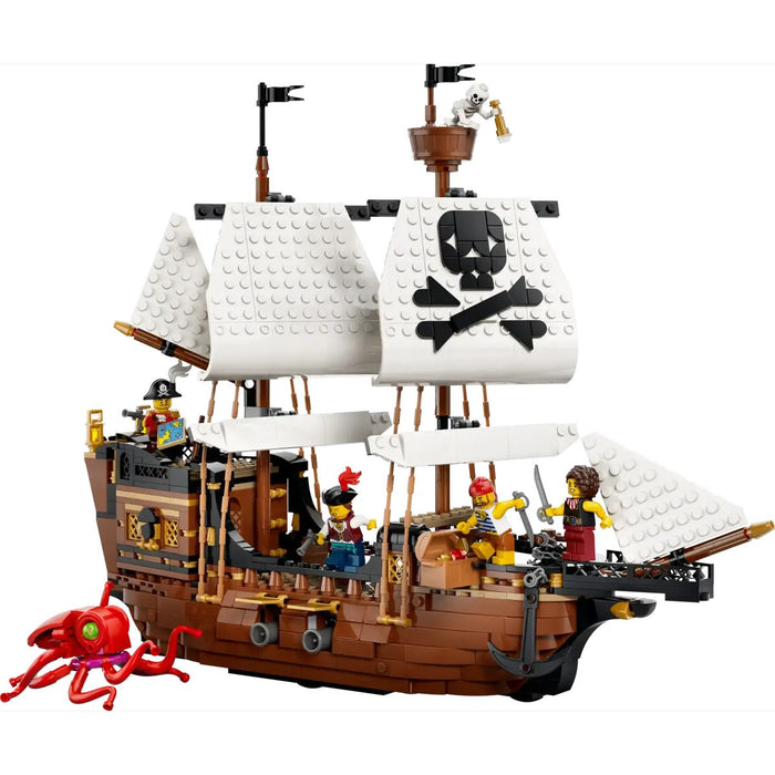 LEGO 3In1 Iconica Nave Da Pirata - 31387, Giocattolo Trasformabile In Castello O In 2 Barche Gemelle, Regalo Bambini 9+