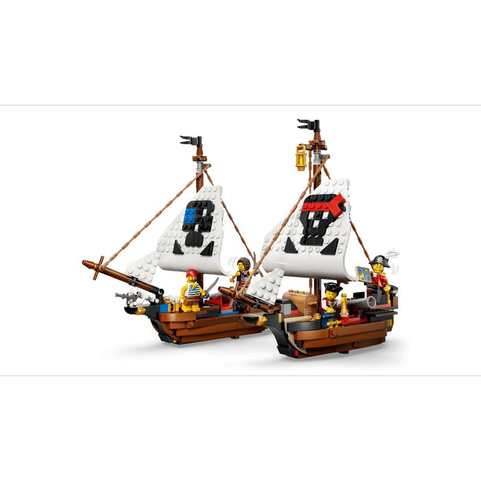LEGO 3In1 Iconica Nave Da Pirata - 31387, Giocattolo Trasformabile In Castello O In 2 Barche Gemelle, Regalo Bambini 9+