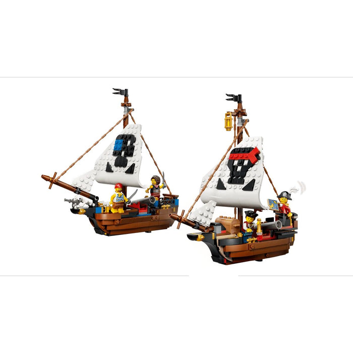 LEGO 3In1 Iconica Nave Da Pirata - 31387, Giocattolo Trasformabile In Castello O In 2 Barche Gemelle, Regalo Bambini 9+