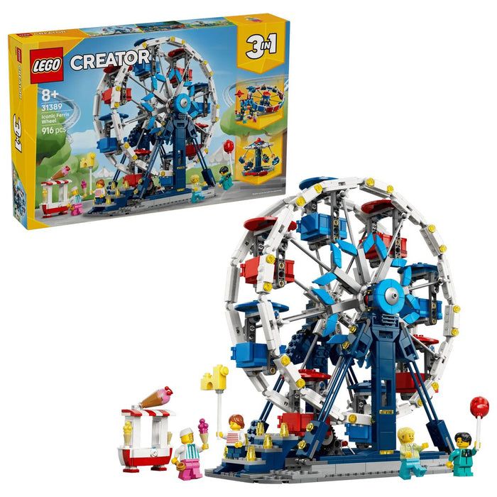 LEGO 3In1 Iconica Ruota Panoramica - 31389, Parco Giochi Trasformabile In Attrazione A Forma Di Ufo O In Giostra, Da 8+