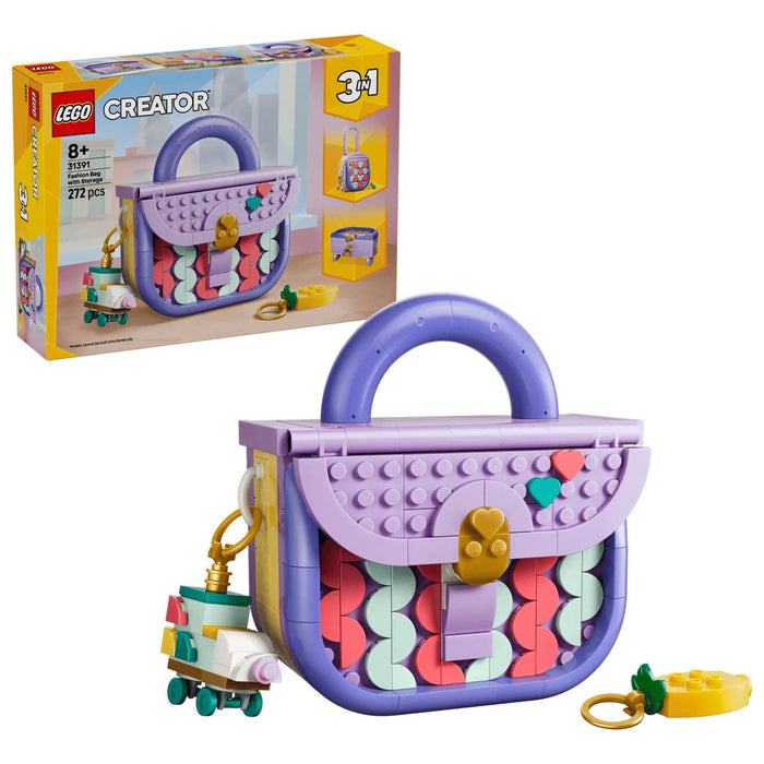 LEGO 3In1 Borsetta Alla Moda Portaoggetti - 31391, Gioco Trasformabile In Trolley O Portaoggetti, Regalo Bambini 8+