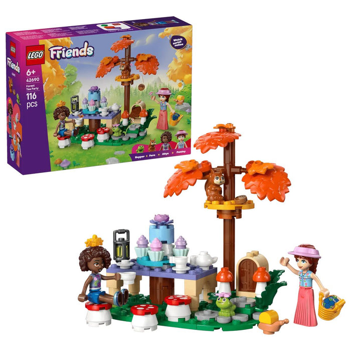 LEGO Tea Party Nella Foresta - 42690, Gioco Di Ruolo Con 2 Mini Bamboline, 3 Animali E Cibo Giocattolo, Regalo Da 6+