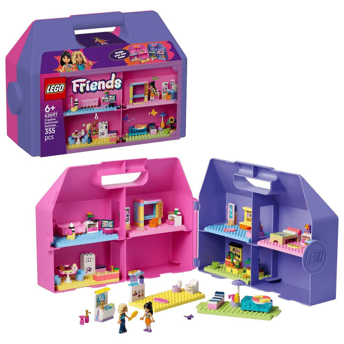LEGO Valigetta Creativa Casa Delle Bambole - 42697, Giochi Da Viaggio Con Casa A 8 Stanze E 2 Mini Bamboline, Regalo 6+