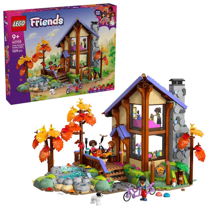 LEGO Baita Nella Foresta Autunnale - 42705, Casa Giocattolo Con 4 Mini Bamboline, 2 Animali E Accessori, Regalo Da 9+