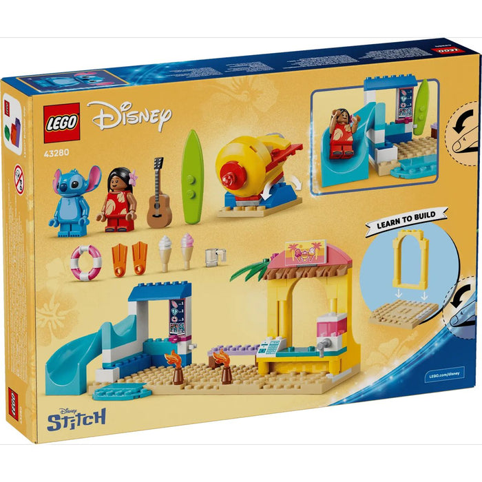 LEGO Divertimento In Spiaggia Con Lilo E Stitch - 43280, Giochi Didattici, 2 Negozi, Giostra E 2 Minifigure, Regalo 4+