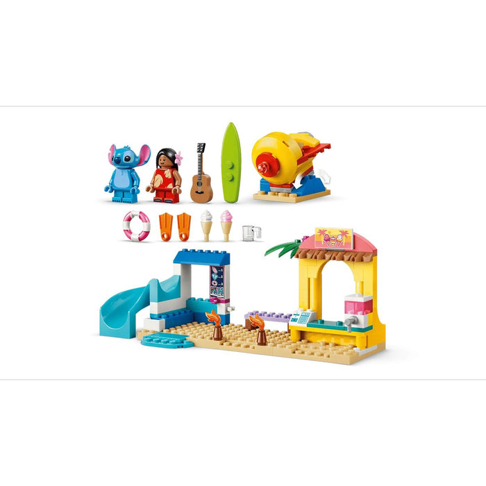 LEGO Divertimento In Spiaggia Con Lilo E Stitch - 43280, Giochi Didattici, 2 Negozi, Giostra E 2 Minifigure, Regalo 4+