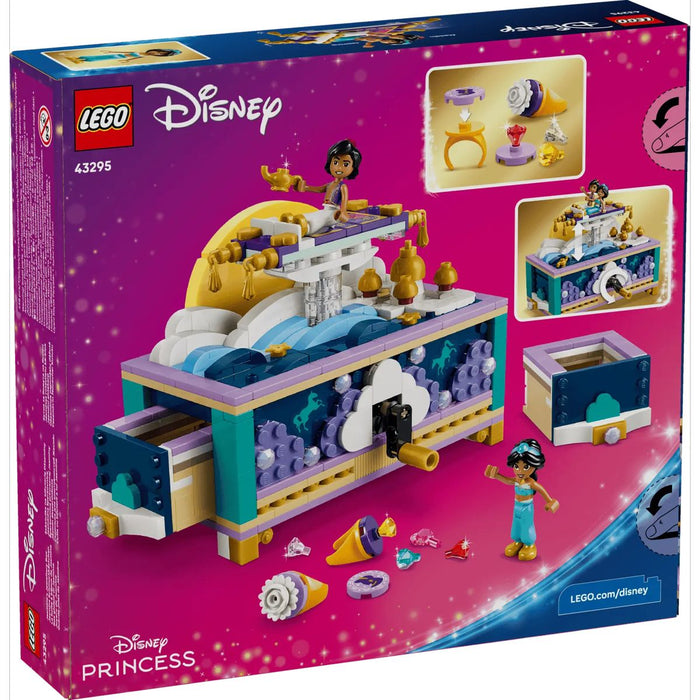 LEGO Box Gioielli Di Jasmine - 43295, Giocattolo Di Aladdin, 2 Mini Bamboline, 2 Anelli E Lampada, Regalo 6+
