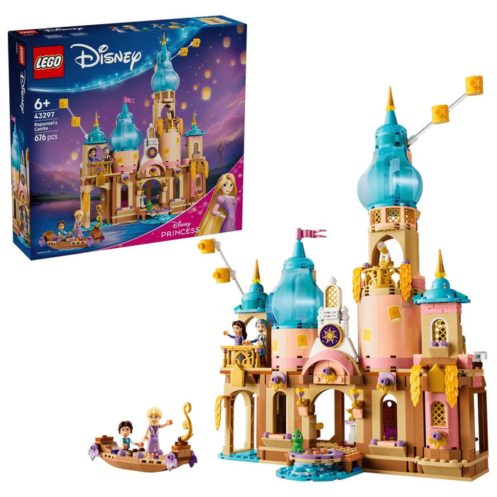 LEGO Il Castello Di Rapunzel - 43297, Giocattolo Con 4 Mini Bamboline E Figura Di Pascal, Regalo Bambine 6+