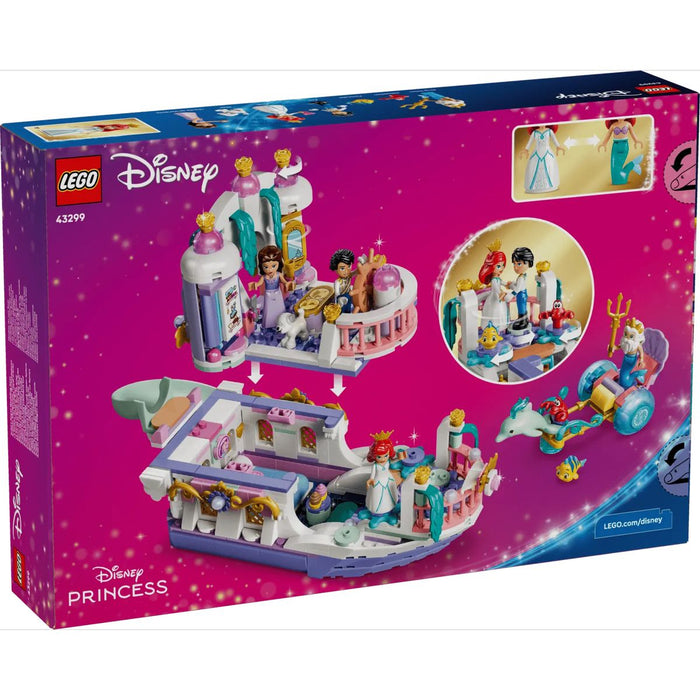 LEGO La Barca Nuziale Di Ariel - 43299, Giocattolo Da La Sirenetta Con 7 Minifigure, Regalo Per Bambine 6+