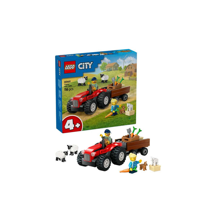 LEGO Trattore Agricolo Rosso Con Rimorchio E Pecore - 60461