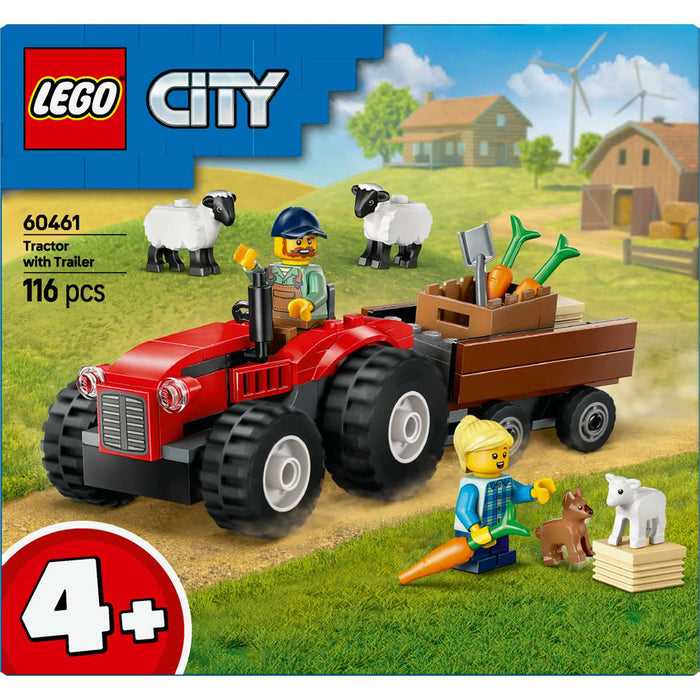 LEGO Trattore Agricolo Rosso Con Rimorchio E Pecore - 60461