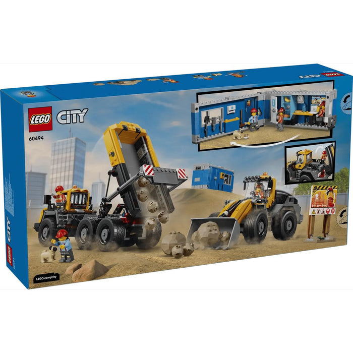 LEGO Camion Ribaltabile E Pala Meccanica - 60494, Veicoli Giocattolo Con Funzioni E 3 Minifigure, Regalo Per Bambini Da 8+