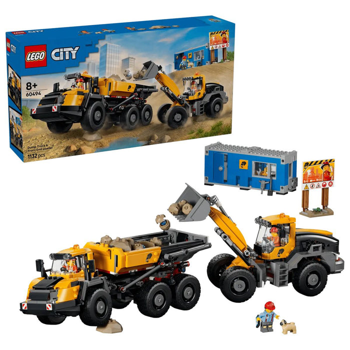 LEGO Camion Ribaltabile E Pala Meccanica - 60494, Veicoli Giocattolo Con Funzioni E 3 Minifigure, Regalo Per Bambini Da 8+