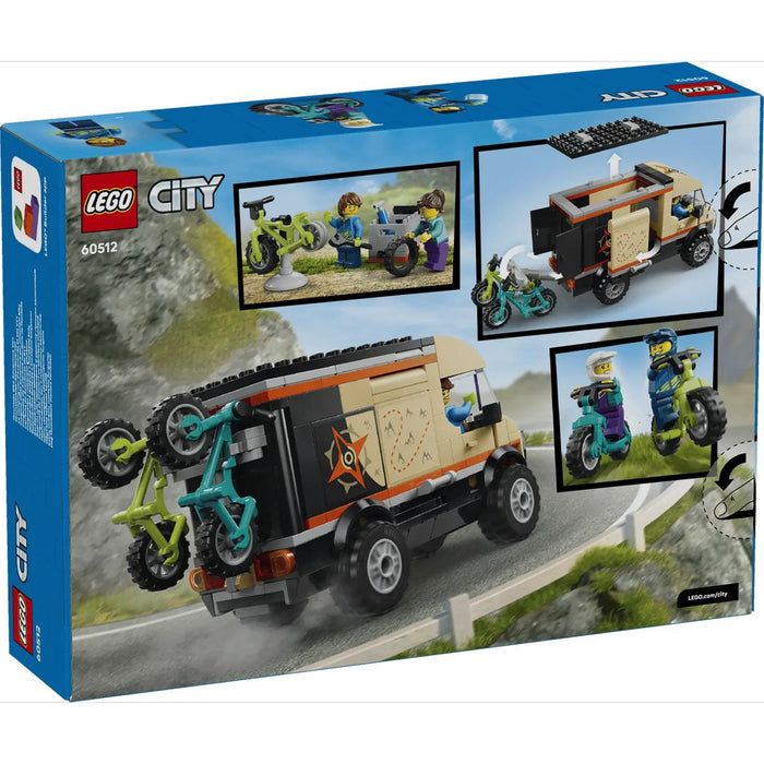 LEGO Furgone Delle Avventure Per Mountain Bike Con 2 Biciclette Giocattolo - 60512, 2 Minifigure E Accessori, Regalo Da 7+