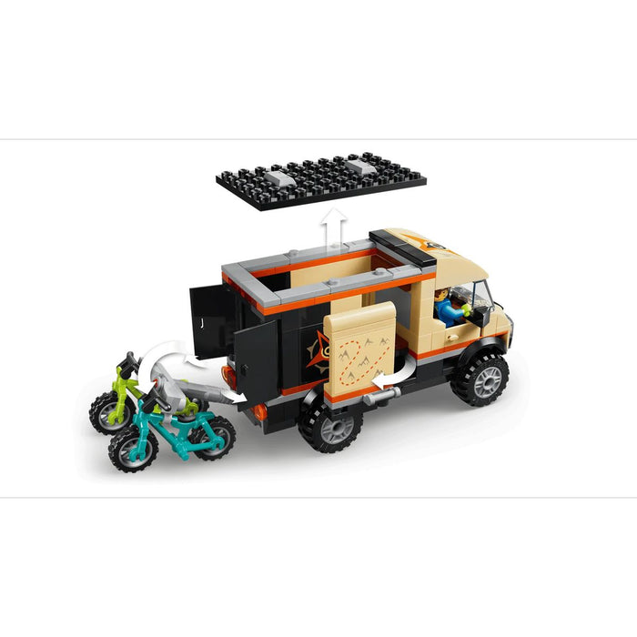 LEGO Furgone Delle Avventure Per Mountain Bike Con 2 Biciclette Giocattolo - 60512, 2 Minifigure E Accessori, Regalo Da 7+