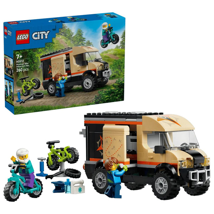 LEGO Furgone Delle Avventure Per Mountain Bike Con 2 Biciclette Giocattolo - 60512, 2 Minifigure E Accessori, Regalo Da 7+