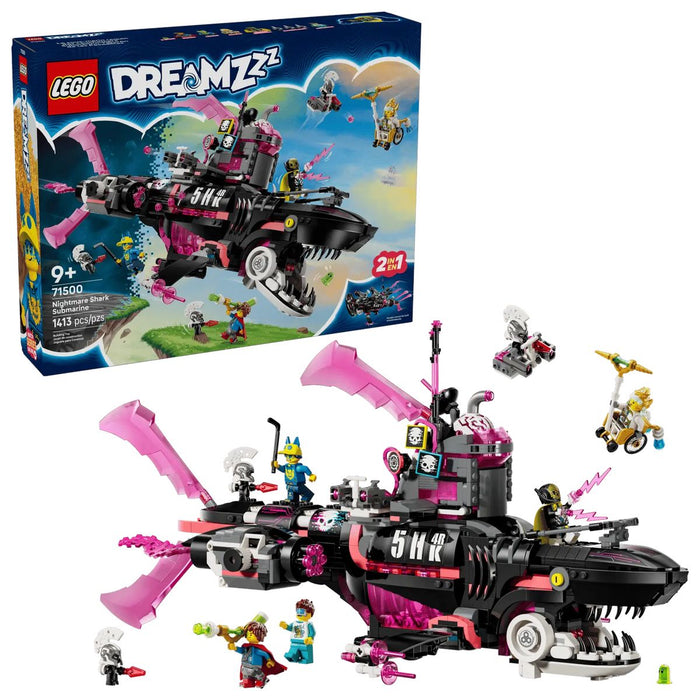 LEGO 2 In 1 Sottomarino-Squalo Nightmare - 71500, Giocattolo Modulare Con 2 Opzioni Di Costruzione Per Bambini Da 9+