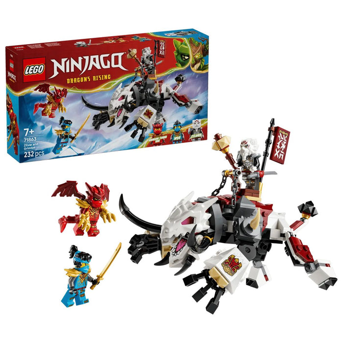 LEGO Zilvar E Grimtak La Bestia Drago - 71863, Giocattolo Ninja Con Action Figure E 3 Minifigure, Regalo Per Bambini 7+