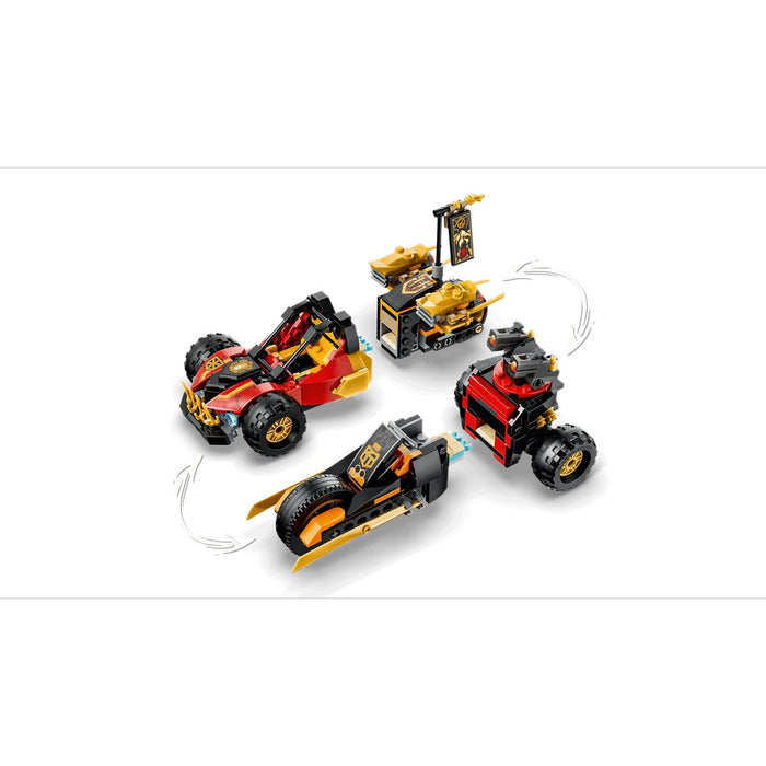 LEGO Veicoli Combinanti Di Kai E Cole - 71864, Con Macchina E Moto Giocattolo E 3 Minifigure, Regalo Per Bambini Da 7+