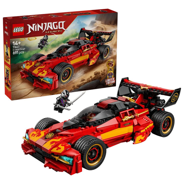 LEGO Super-Bolide Ninja X-1 - 15° Anniversario - 71867, Modello Auto Con Moto Giocattolo E 3 Minifigure, Regalo Per 14+