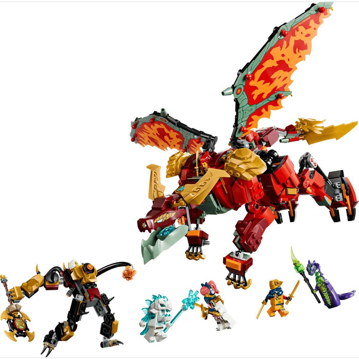 LEGO Mech Drago Mutaforma Di Wyldfyre - 71868, Action Figure Giocattolo 2In1 Con Mech E 6 Minifigure, Regalo Bambini 9+