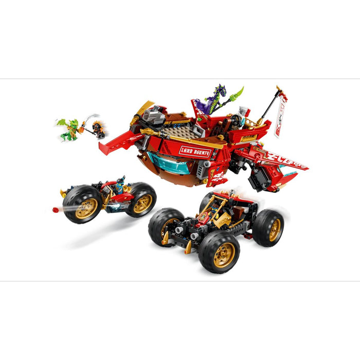 LEGO Bounty Di Terra - 71869, Giocattolo 3 In 1 Trasformabile In Nave Volante, Macchina E Moto, Regalo Per Bambini 9+