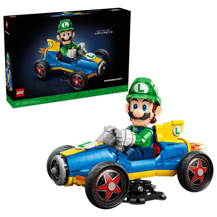 LEGO Mario Kart: Luigi E Mach 8 - 72050, Kit Per Adulti Con Personaggio Nintendo E Auto, Gadget Da Collezione, Regalo Per Gamer