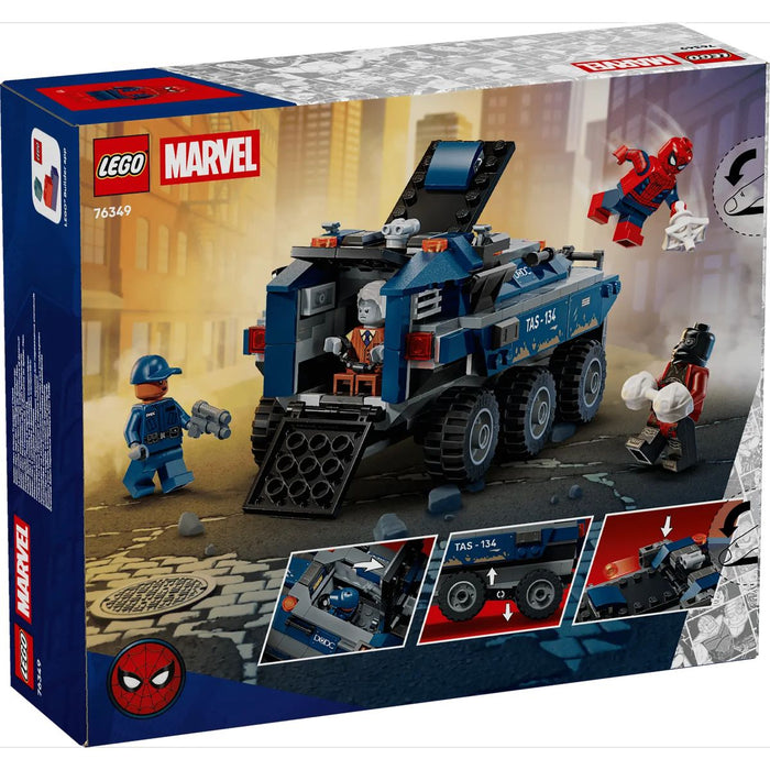 LEGO Spider-Man: Inseguimento Del Trasportatore Di Detenuti - 76349, Macchina Giocattolo, 4 Minifigure, Regalo 8+ Anni