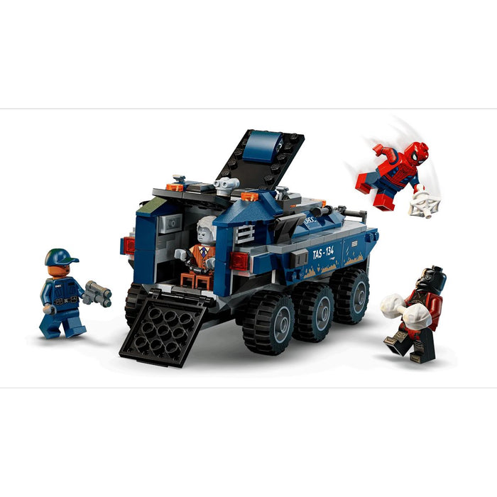 LEGO Spider-Man: Inseguimento Del Trasportatore Di Detenuti - 76349, Macchina Giocattolo, 4 Minifigure, Regalo 8+ Anni