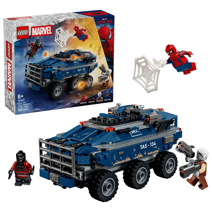 LEGO Spider-Man: Inseguimento Del Trasportatore Di Detenuti - 76349, Macchina Giocattolo, 4 Minifigure, Regalo 8+ Anni