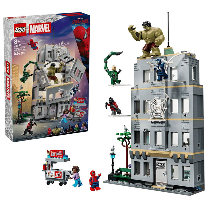 LEGO Scontro Epico: Spider-Man Vs. Hulk - 76350, Gioco Interattivo Con Ufficio, Action Figure, 5 Minifigure, Regalo 8+