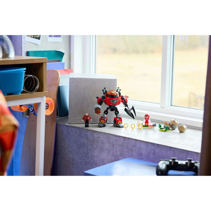 LEGO Knuckles Vs. Il Mech Egg Crusher Del Dr. Eggman Con 2 Minifigure - 77005, Anelli E Smeraldi Del Caos Per Bambini 8+