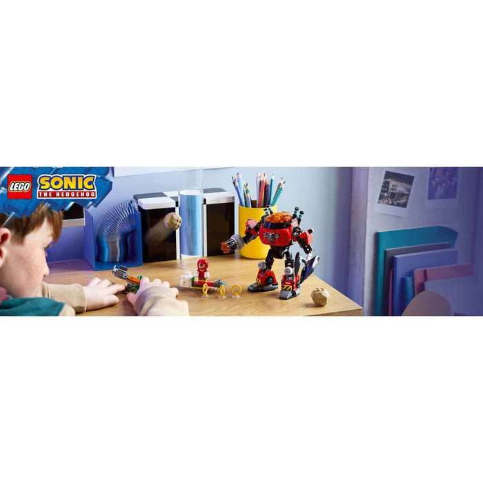 LEGO Knuckles Vs. Il Mech Egg Crusher Del Dr. Eggman Con 2 Minifigure - 77005, Anelli E Smeraldi Del Caos Per Bambini 8+