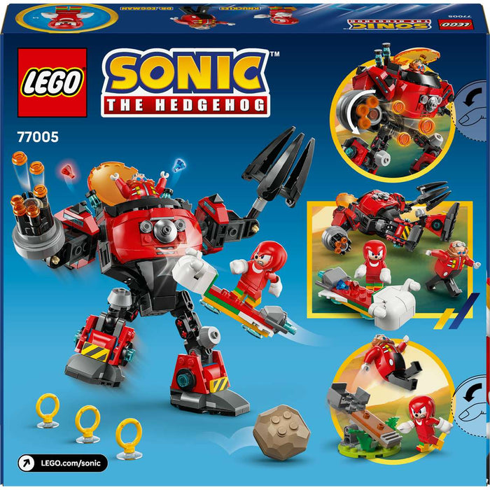 LEGO Knuckles Vs. Il Mech Egg Crusher Del Dr. Eggman Con 2 Minifigure - 77005, Anelli E Smeraldi Del Caos Per Bambini 8+