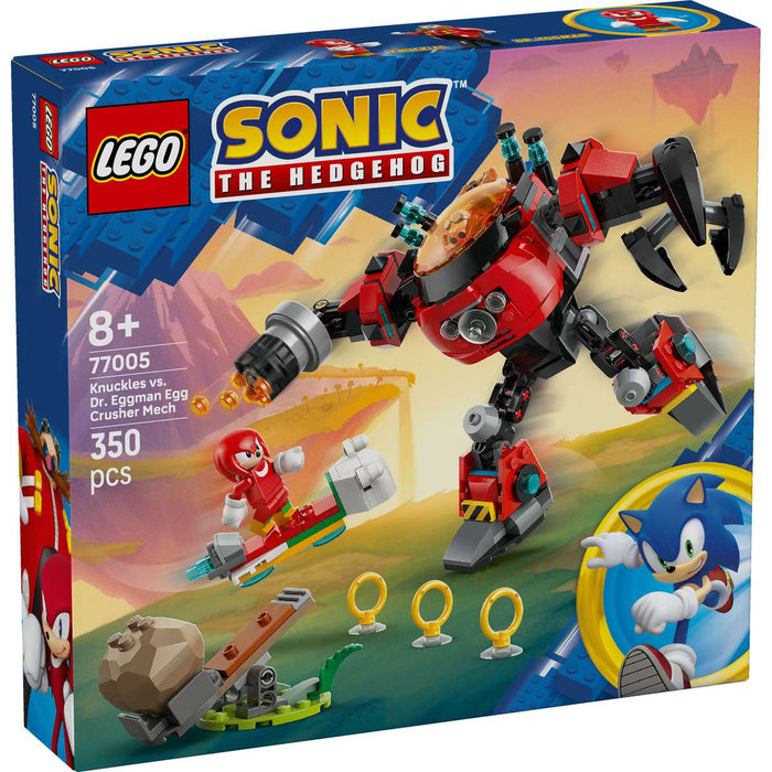 LEGO Knuckles Vs. Il Mech Egg Crusher Del Dr. Eggman Con 2 Minifigure - 77005, Anelli E Smeraldi Del Caos Per Bambini 8+