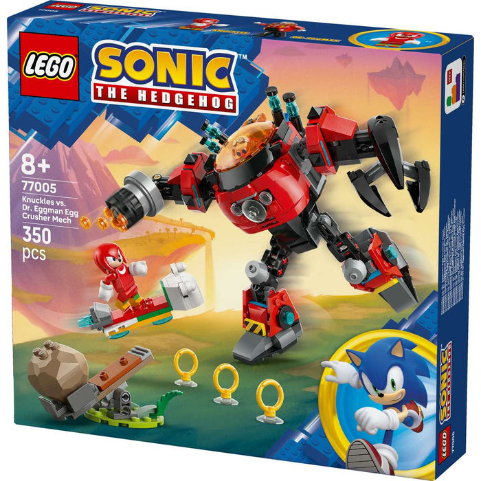LEGO Knuckles Vs. Il Mech Egg Crusher Del Dr. Eggman Con 2 Minifigure - 77005, Anelli E Smeraldi Del Caos Per Bambini 8+