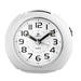 LOWELL Sveglia Analogica Con Movimento Continuo Silenzioso, Luce, Snooze E Suoneria Crescendo Bip Bip Bianca