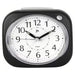 LOWELL Sveglia Analogica Con Movimento Continuo Silenzioso, Luce, Snooze E Suoneria Crescendo Bip Bip Nera