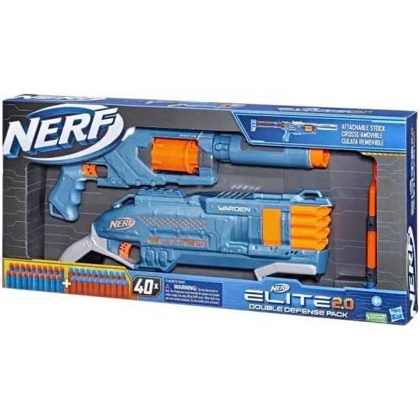 HASBRO Nerf Elite 2.0 Double Defense Pack 2 Blaster Con 40 Colpi - F5033