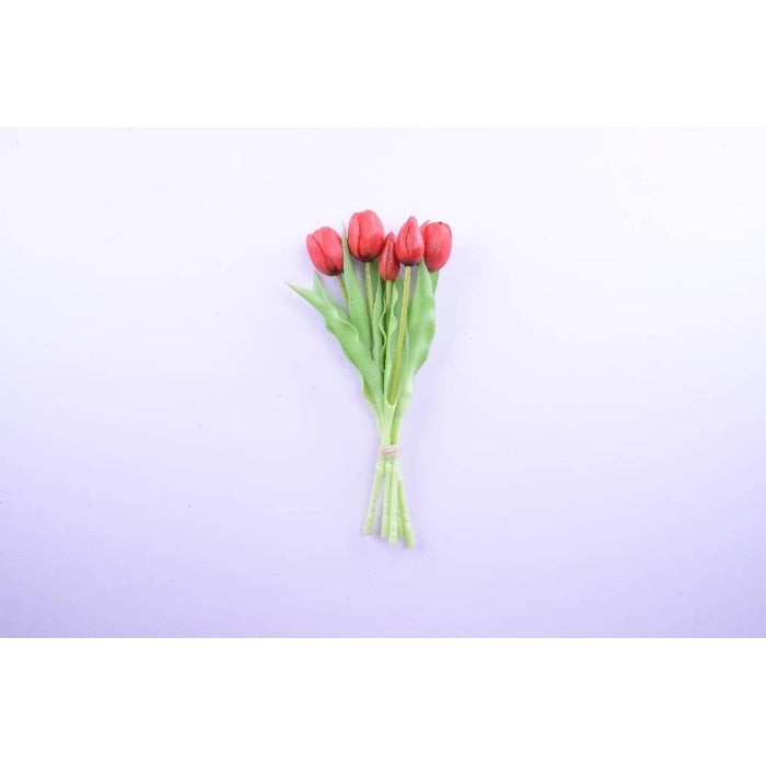 MERCURY Mazzo Di 5 Tulipani In Gomma 31 Cm Rosso - 12466