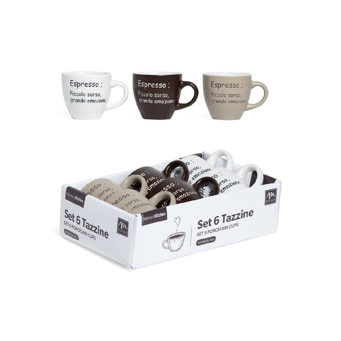 MERCURY Set 6 Tazzine In Porcellana 100 Ml - 36264