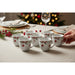 MERCURY Set 6 Tazzine Palle Di Natale In Porcellana