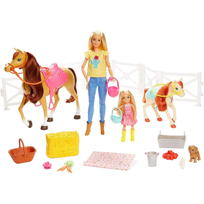 MATTEL Barbie E Chelsea Playset Con Bambole, Cavalli E Accessori, 3+ Anni - FXH15