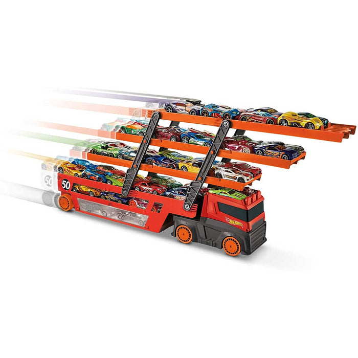 MATTEL Hot Wheels Mega Trasportatore, Camion Per Veicoli, Giocattolo 3+ Anni - GHR48