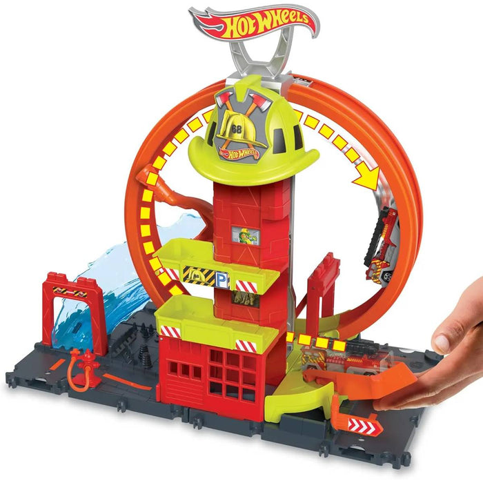 MATTEL Hot Wheels Caserma Dei Pompieri Con Super Loop - HKX41