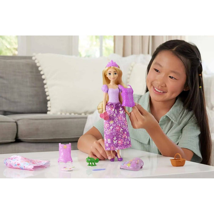 MATTEL Disney Princess Rapunzel 2 Storie In 1 Bambola Moda - JBG09