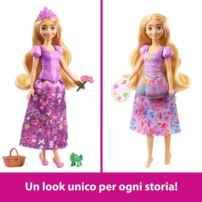 MATTEL Disney Princess Rapunzel 2 Storie In 1 Bambola Moda - JBG09